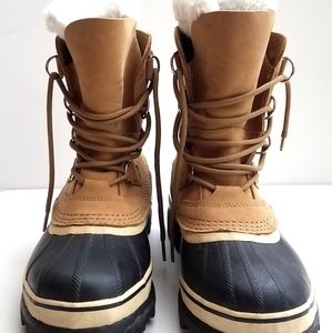 Sorel Caribou Womens Tan Brown Snow Boots sz 8
